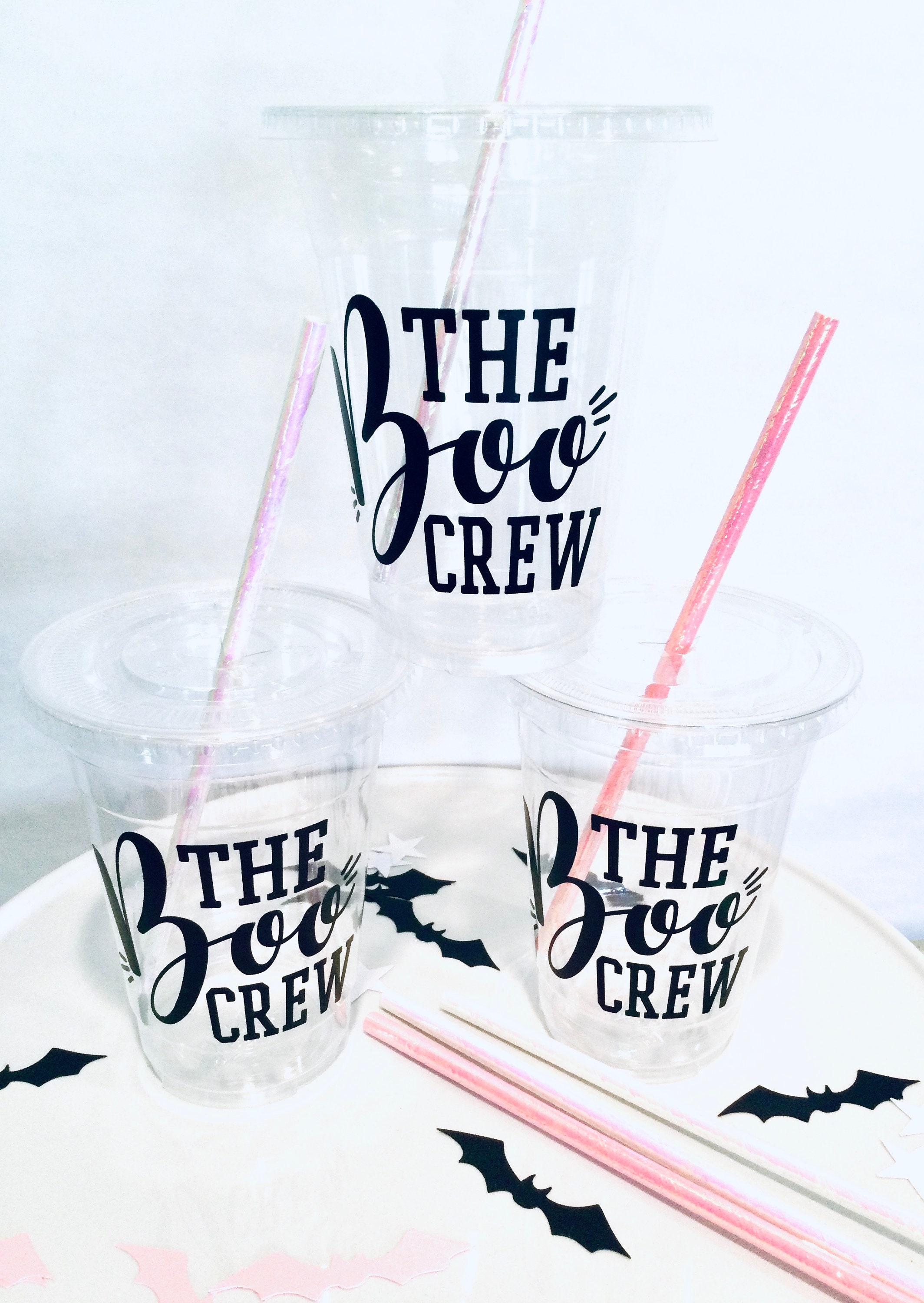Witchs Brew Halloween Party Cups Plastic Disposable Lids and Straws  Included the Boo Crew Kids Party Halloween Birthday 