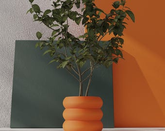 Fat Lava Jopeco プランターポット Planter Jopeko Fat Lava Orange Red Beige Brown 70s Seventies