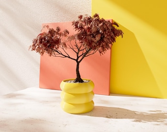 Yellow 'Versailles' Indoor Planter Pot: Eco-Friendly Plant Home