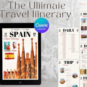 Editable Travel Itinerary Template Planner Mobile Planner Digital Vacation Schedule Holiday Travel Organiser Printable Traveling Tour Guide