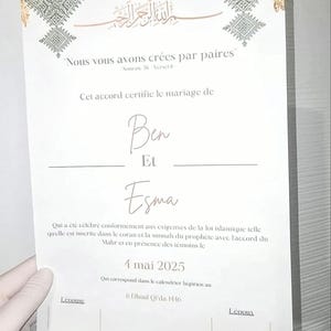 Nikkah-Luxus-Zertifikat | Premium A4 Islamischer Ehevertrag, muslimische Heiratsurkunde