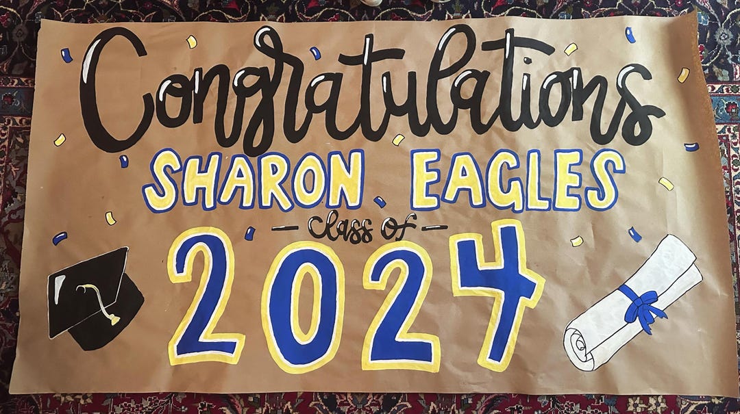 Custom Hand Painted Kraft Paper Banner for Graduation! - Etsy