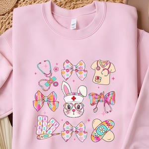 Easter Nurse Sweatshirt, Easter Sweatshirt , Easter Medical Sweatshirt, Bunny Nurse Sweatshirt, Easter Gift For Nurse, CNA Sweatshirt