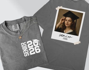 Custom Photo Senior 2026 Comfort Colors® Shirt, Custom Senior 2026 Shirt, Class of 2026 Senior Shirt, Custom 2026 Senior, Back to School Tee