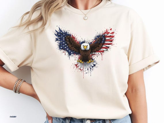 Comfort Colors® American Eagle Shirt, 4th of July Shirt, USA Flag Tee, Patriotic Eagle T-Shirt