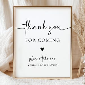 Baby Shower Favor Sign, Minimalist Baby Shower Thank You Sign, Please Take One Favor Sign, Canva Editable and Printable Template