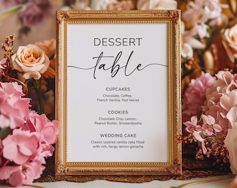 Wedding Dessert Table Sign, Baby Shower Dessert Table Sign, Editable Canva Template, Printable Sign