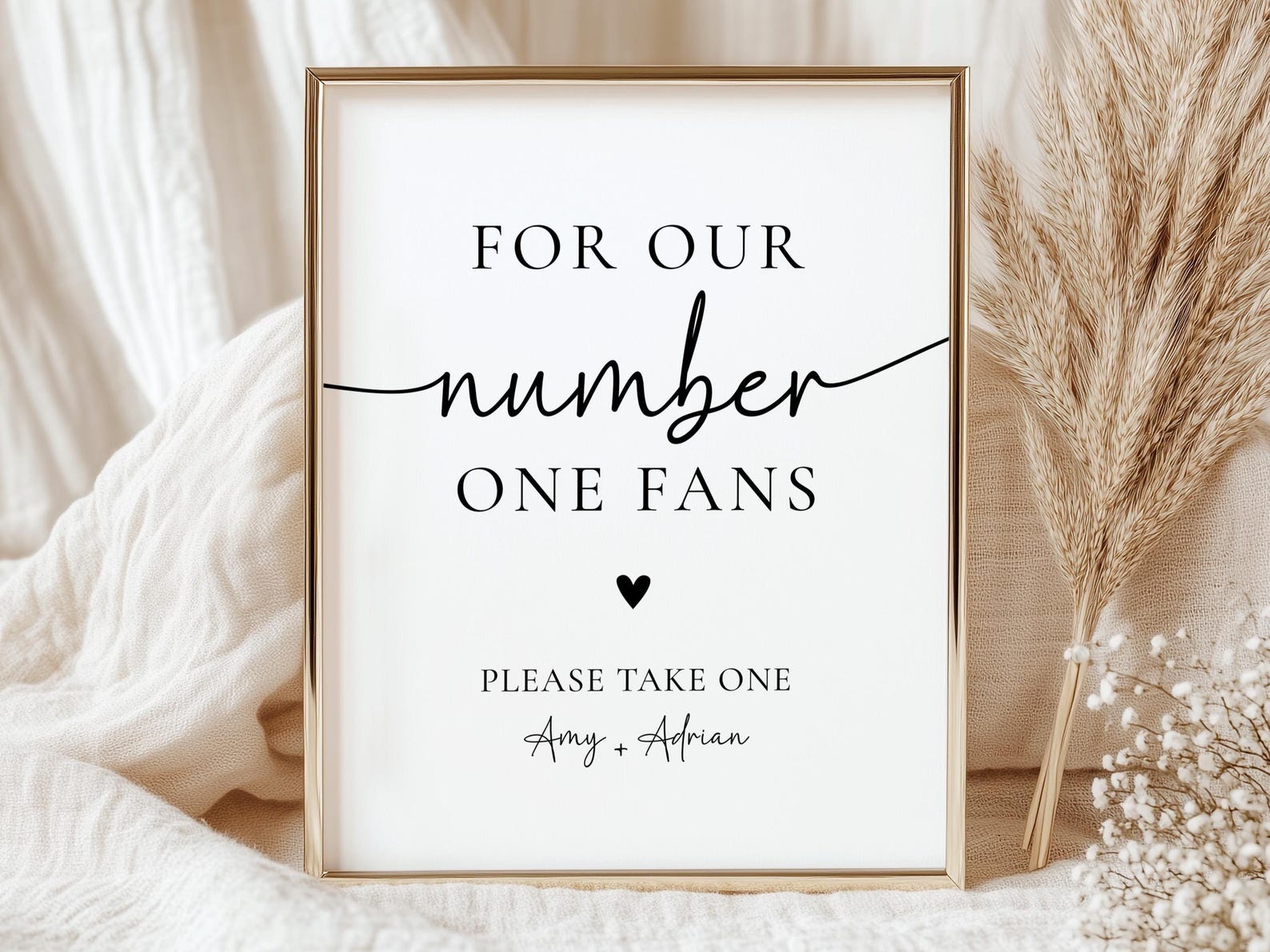 Wedding Fan Sign, for Our Number One Fans Sign, Grab A Fan Sign ...