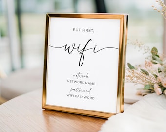 Wifi Password Sign, Wifi Information, Wedding Wifi, Editable Canva Template, Printable Sign