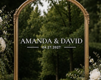 Vinilo decorativo para espejo de bienvenida de boda, decoración personalizada para la recepción de la boda, letras de vinilo personalizadas.