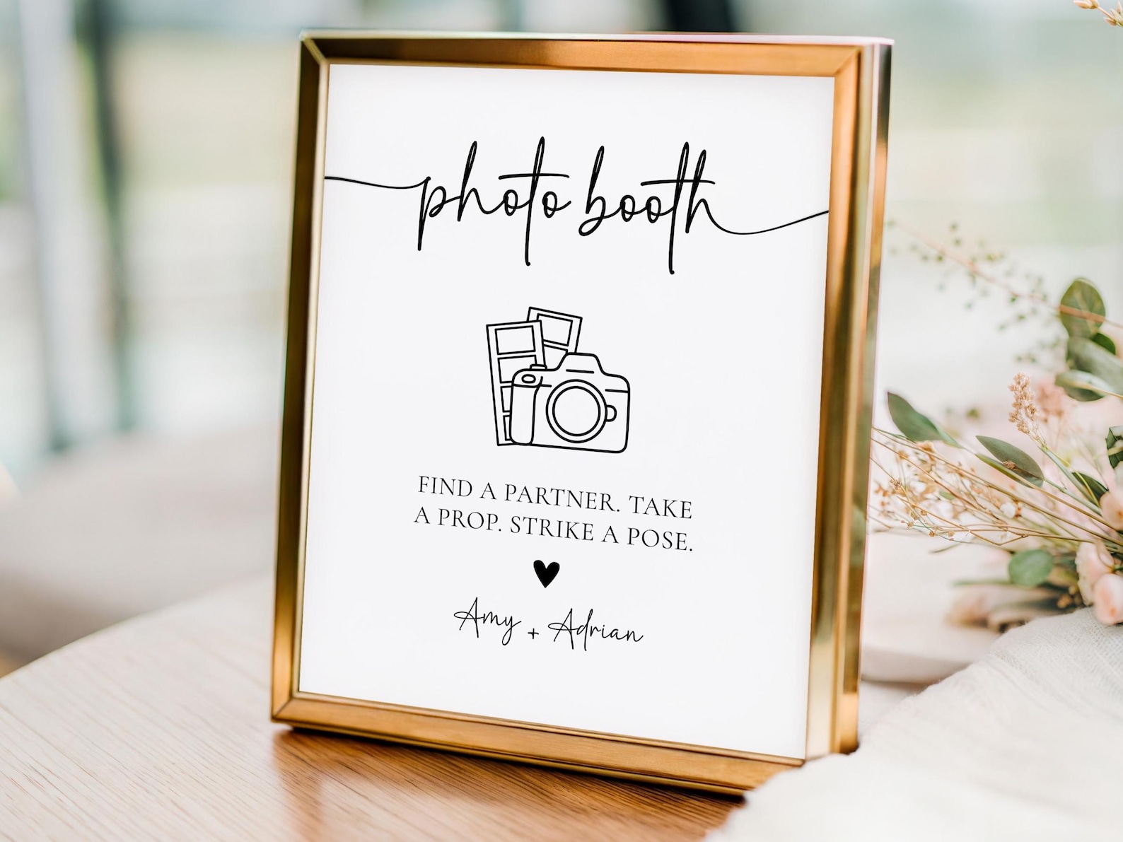 Wedding Photo Booth Sign, Minimalist Photo Booth Station Sign, Editable ...