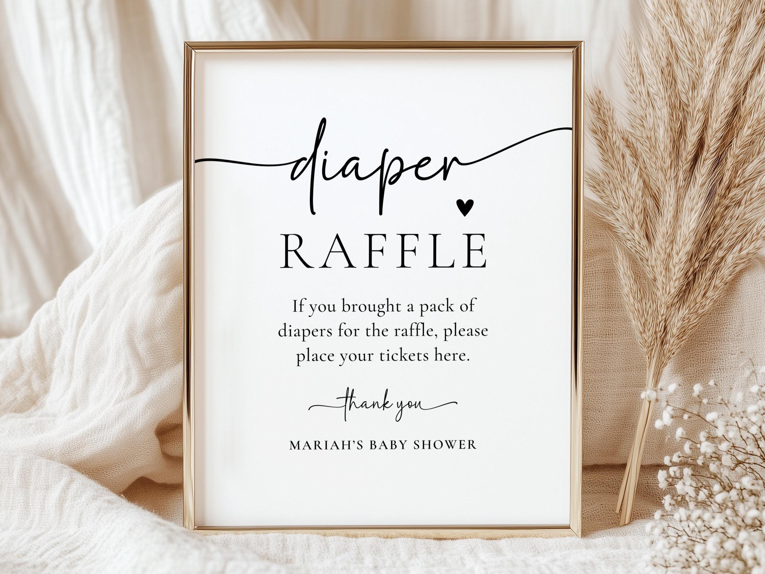 Diaper Raffle Baby Shower Sign, Baby Shower Diaper Raffle Game ...