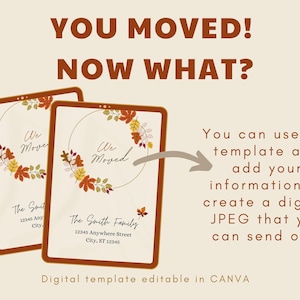 Digital moving card, Moving announcement, Moving ecard, New home card, New address card