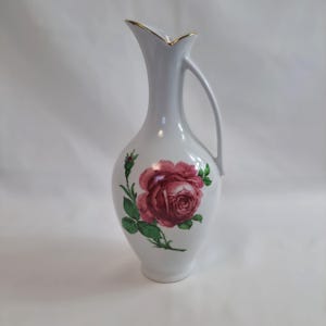 Vase Bavaria KPM Germany Vintage Royal Porcelain With Rose Decor Hand Painted