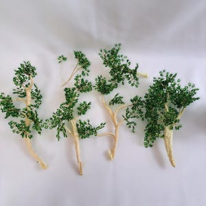 Handmade Beaded Bonsai Tree, Beaded Branch Parts: Artistic Wire Tree for Miniature Landscapes, Beaded branch parts