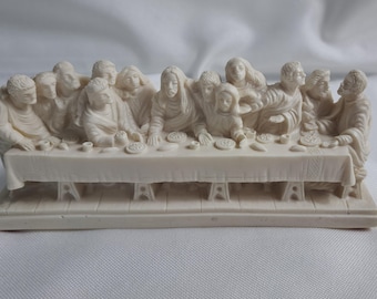 Last Supper figurine, vintage religious sculpture, Christian decor, Jesus figurine, Italian style home decor