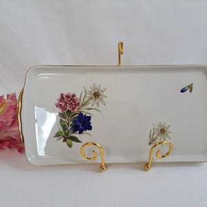 Vintage Porzellanschale Johann Seltmann Vohenstrauss Bavaria – Handgemaltes Blumenmotiv mit Goldrand