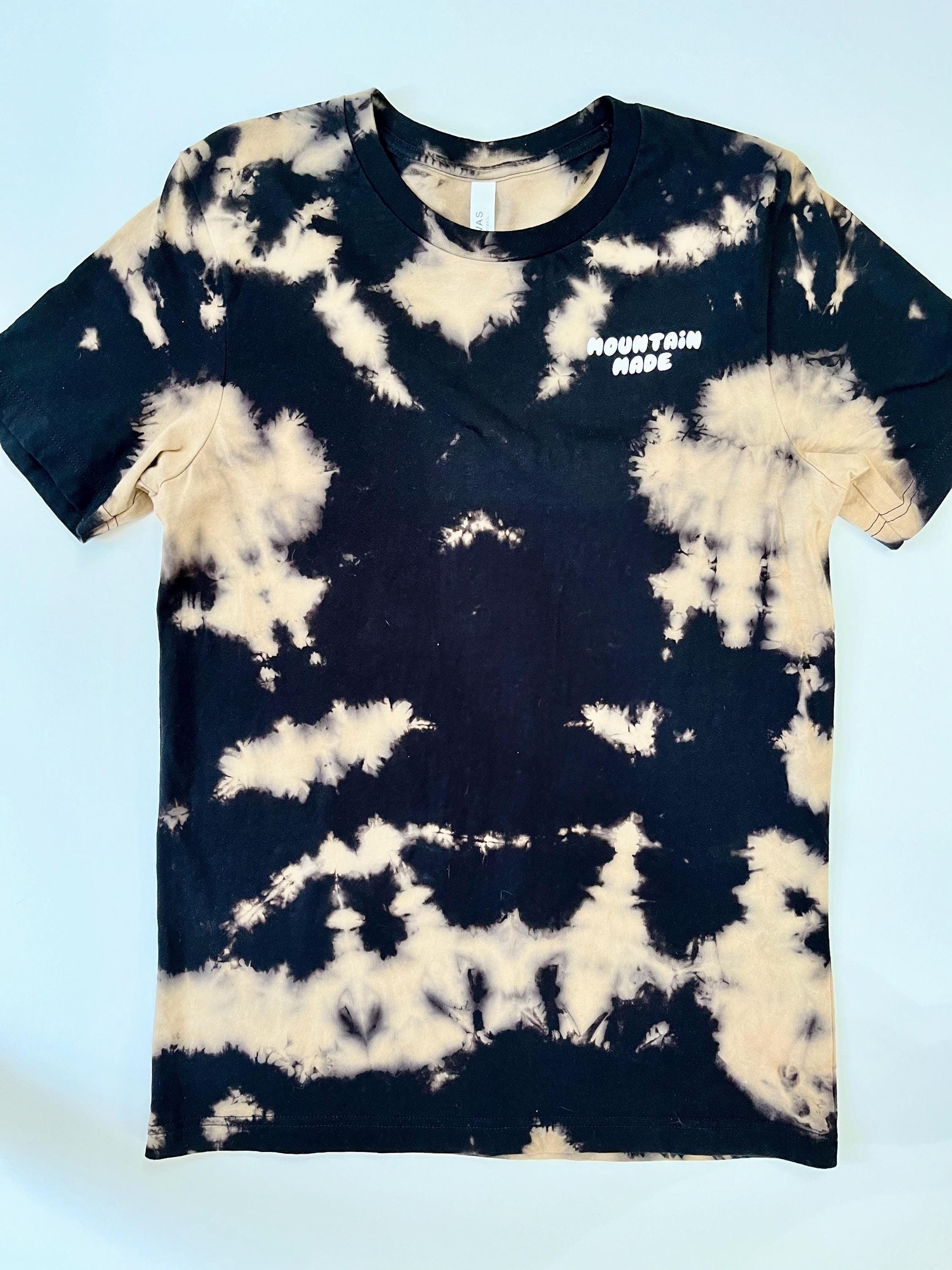 Black Acid Wash Reverse Tie Dye T-Shirt