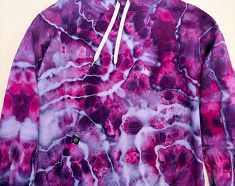 Deep Purple Geode Ice Dye Pullover Hoodie