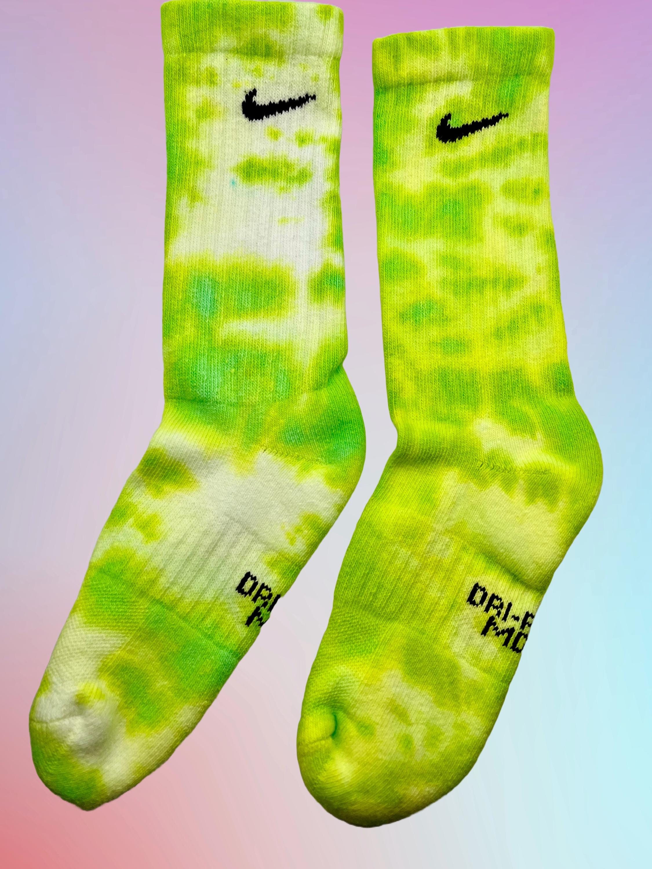 Neon Green Nike Socks Etsy
