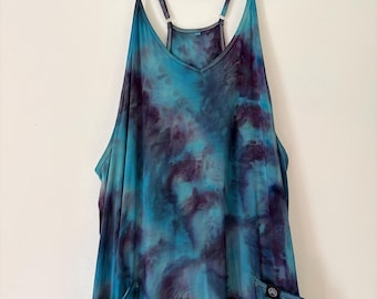 Women's Black Ice x Turquoise Ice Dye Jumpsuit