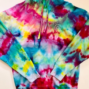 Rainbow Pride Ice Dye Pullover Hooded Sweatshirt