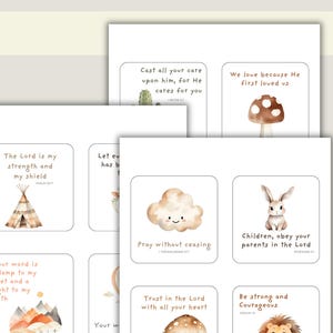 Cartões de versículos bíblicos para crianças: cartões de memorização de escrituras para pré-escola (PDF para impressão) imagem 7