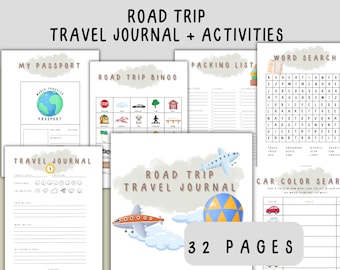 Kids Road Trip Action Journal: Druckbare Reisespiele (PDF)
