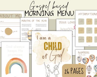 Christian Preschool Morning Menu: Bible Verse Activities (PDF Printable)