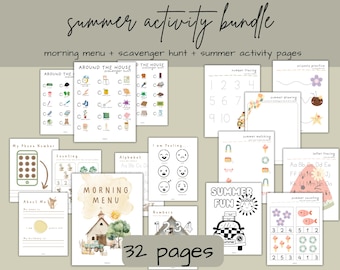 Summer Activity Pack: Preschool Printable Worksheets (Age 2-5) (PDF)