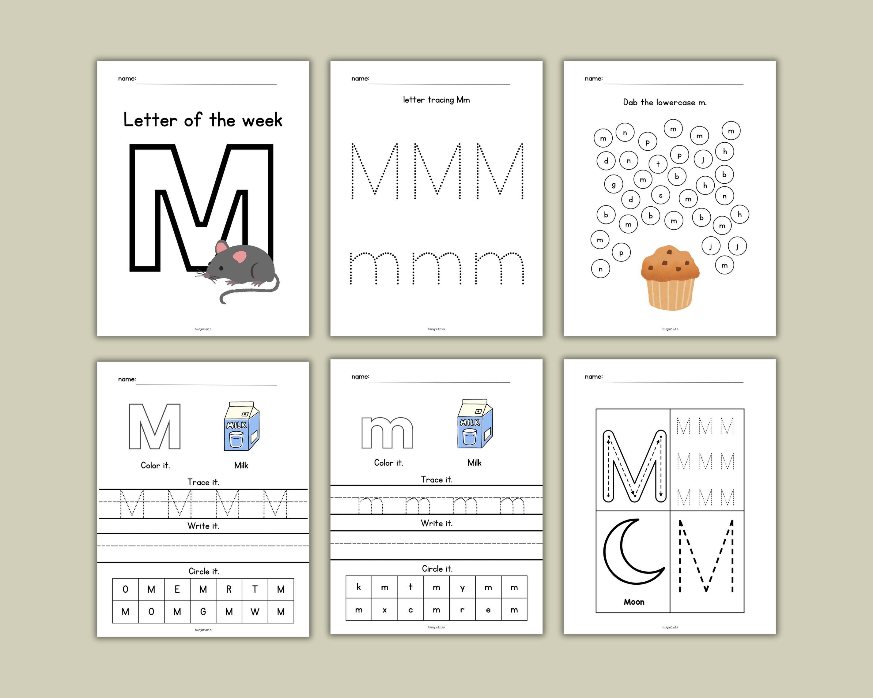 Letter of the Week Printable Bundle: Preschool Alphabet Worksheets (PDF ...