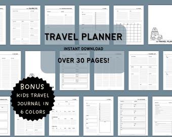 Printable Travel Planner Bundle: Family Vacation Itinerary (PDF Download)