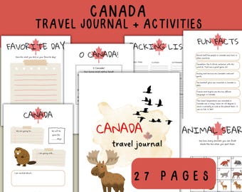 Kids Canada Travel Journal: Printable Activity Book (PDF)