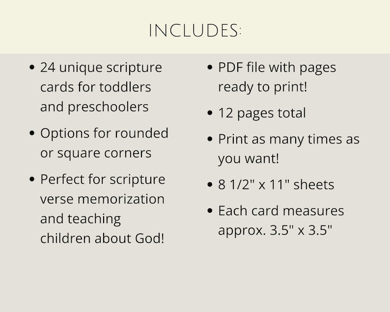 Cartões de versículos bíblicos para crianças: cartões de memorização de escrituras para pré-escola (PDF para impressão) imagem 3