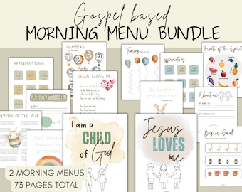 Christian Morning Menu Printable Bundle: Gospel Preschool Activities (PDF)