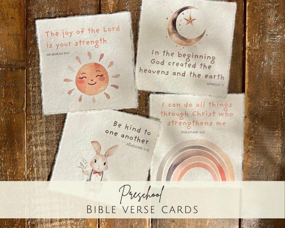 Toddler Bible Verse Cards: Preschool Scripture Memory Cards (PDF Printable)