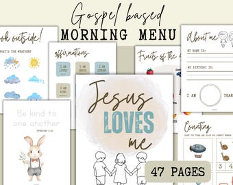 Christian Morning Menu Printable: Gospel Based Preschool Activities (PDF)