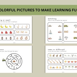 Kleinkind Arbeitsblatt-Bundle: Vorschule Zuordnen, Nachzeichnen, Labyrinthe (Digitaler Download) Bild 3