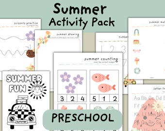 Summer Activity Pack: Preschool Printable Worksheets (Ages 2-5) (PDF)