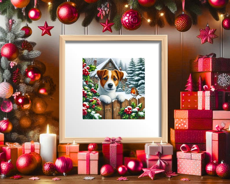 Jack Russell Terrier Christmas Card Etsy UK