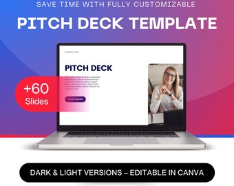 Sjabloon voor modern zakelijk pitchdeck voor canvas | Volledig bewerkbare presentatiedia's voor opstarten | Sjabloon voor beleggerspitch | Direct downloaden
