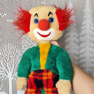 Vintage plush clown big  clown toy retro clown circus beautiful eyes doll