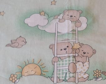 Vintage duvet cover teddy bear fabric