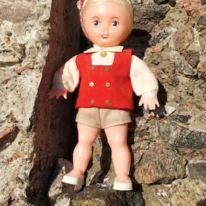 Boneca vintage da URSS, boneca nacional, boneca de lembrança, boneca estoniana, boneca retrô