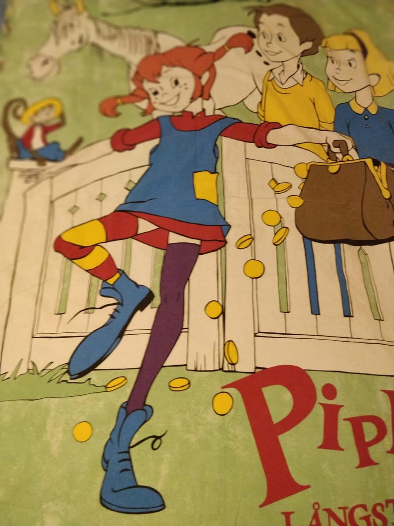Vintage Duvet cover Pippi Longstocking bed linen image 1