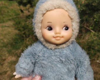 Zachte vintage pop met bontjas USSR DDR knuffel leuk cadeau nostalgie