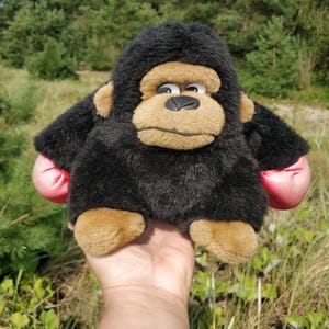 Plush monkey boxer 7&quot; vintage soft stuffed toy