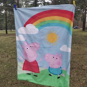Funda de edredón vintage con dibujos animados de Peppa Pig, regalo para dormitorio de bebé