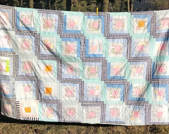 Vintage Patchwork Quilt Überwurf Bettdecke
