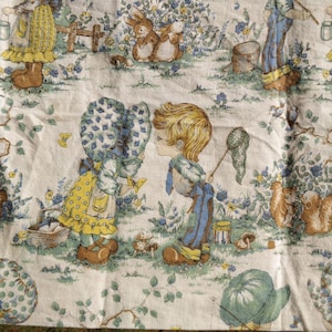 Holly Hobbie Sarah Kay rzadka poszewka na poduszkę z nadrukiem prezent vintage